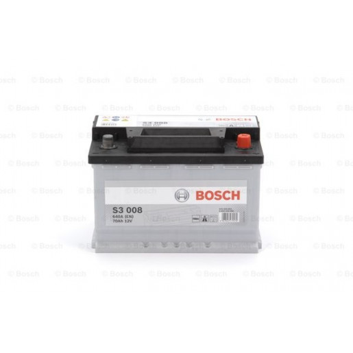 0092S30080 BATERIE BOSCH S3 S3 008 12V 70AH 640A 278X175X190 +DR